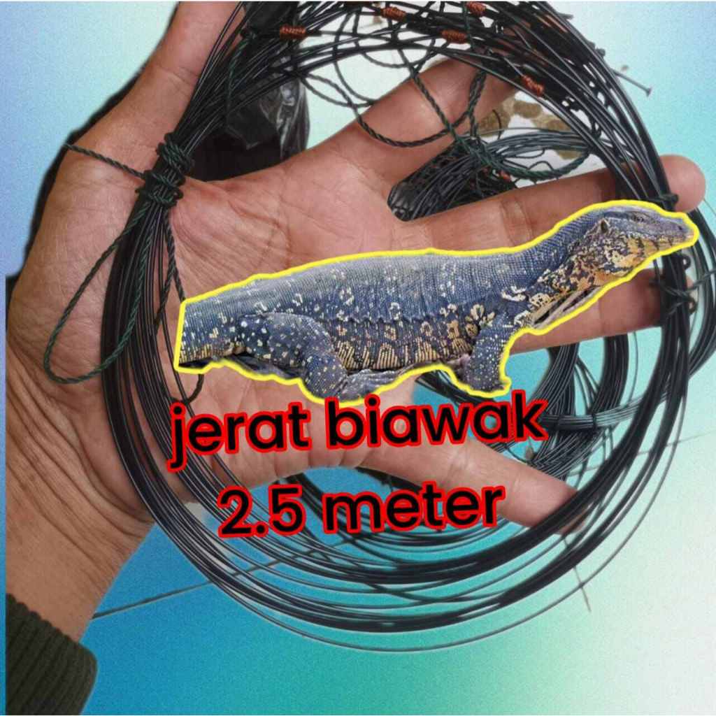 Racik tali jerat biawak 5 meter 32 lobang / tali racik garangan musang berang2 / jebakan perangkap h