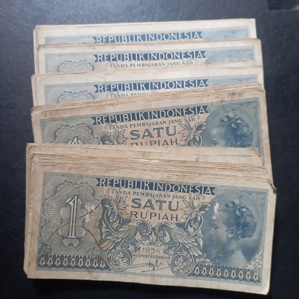 1 rupiah uang kertas suku bangsa tahun 1954/1956 bekas asli