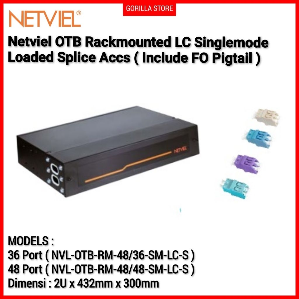 NETVIEL OTB Rackmounted LC Singlemode Loaded Splice Accs ( Include FO Pigtail )