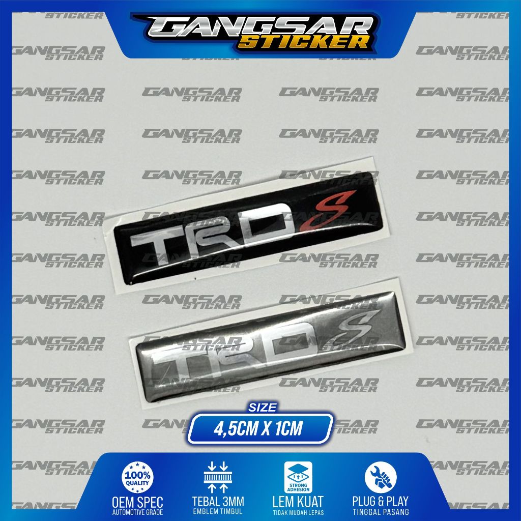 emblem trd s 4cm agya / emblem trd s untuk bodykit agya / emblem trd s spoiler agya