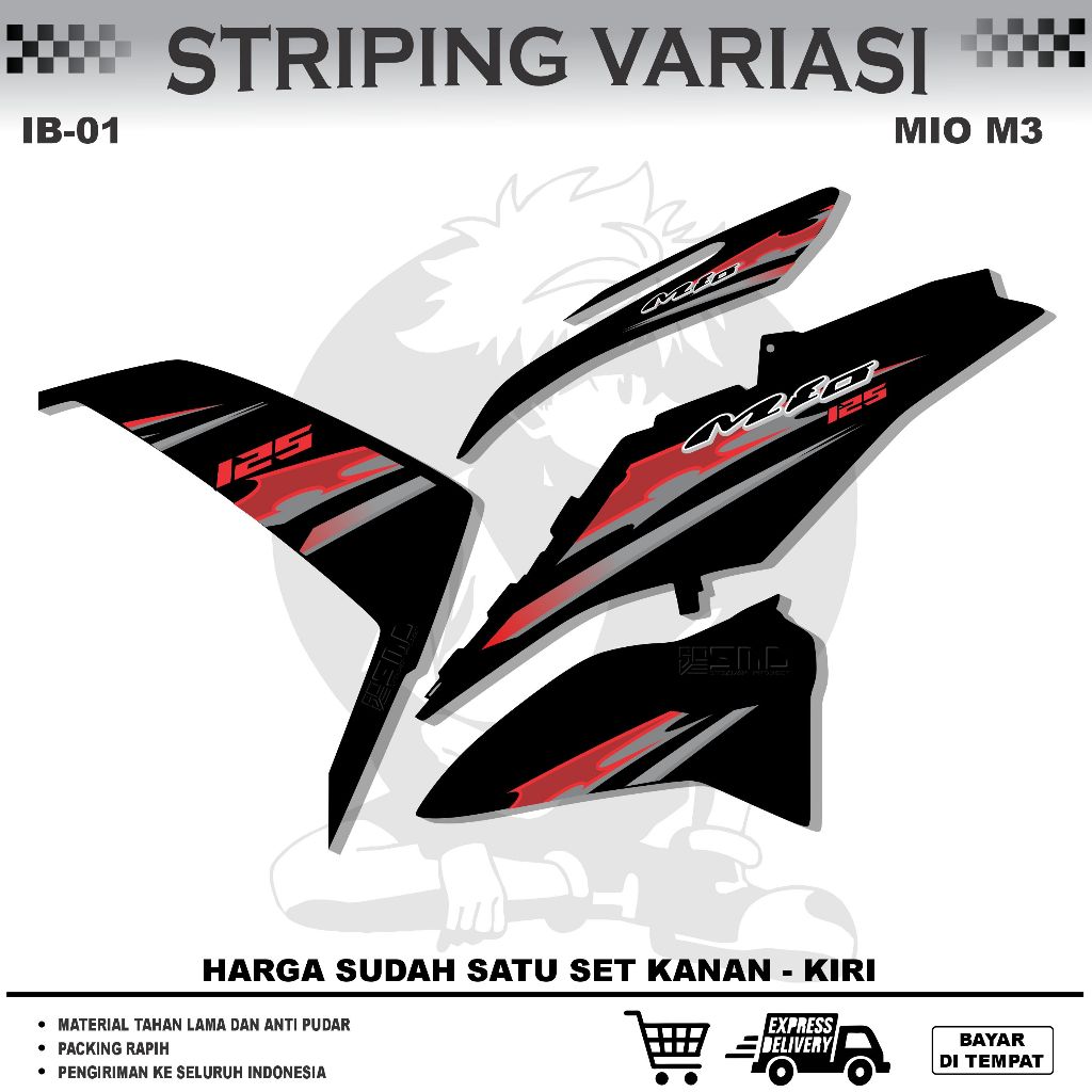 STRIPING VARIASI YAMAHA MIO M3 LIS STICKER MODEL KEKINAIAN ANTI LUNTUR