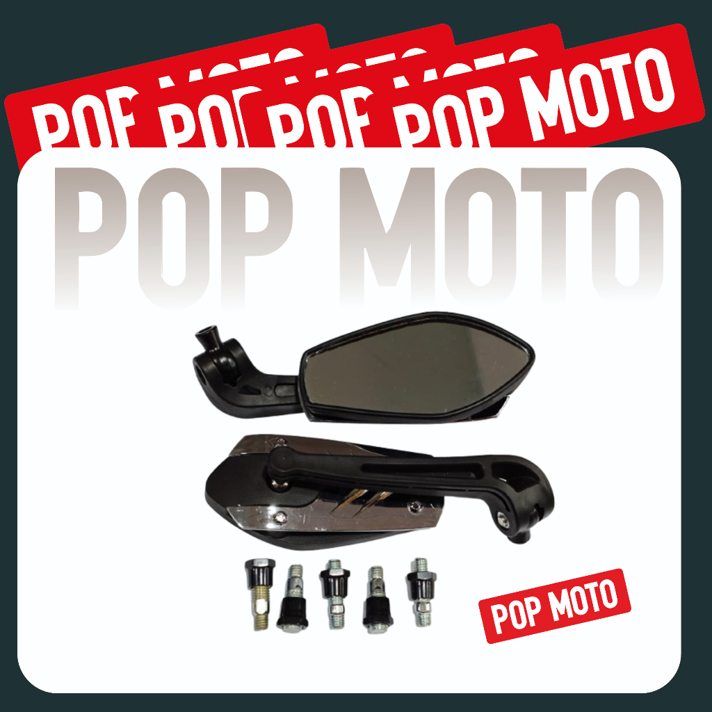 Spion Variasi Universal + Baut + Bosh ZX-2639B-2 ( BLACK CP ) Spion Variasi Universal 1 Set Kanan Ki