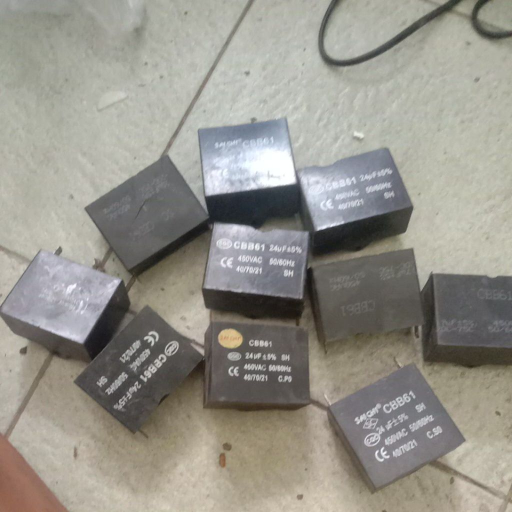 KAPASITOR SAICHI MODEL CBB61 24UF 450VAC REDY JUAL 1KG