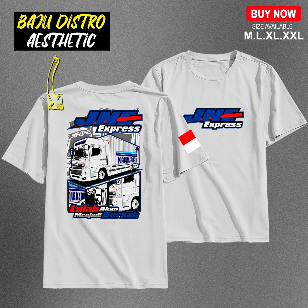 KAOS DISTRO "JNE EXPRESS LELAH AKAN MENJADI BERKAH" - KAOS SABLON PRIA DAN WANITA LENGAN PENDEK UKUR