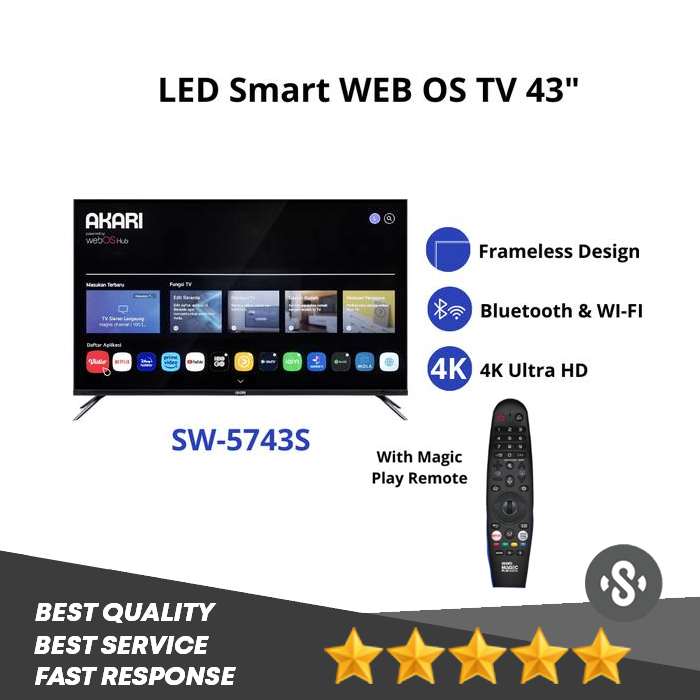 AKARI Smart TV 43 inch WEBOS UHD 4K Voice Comment SW-5743S ( LED TV 43 Inch )