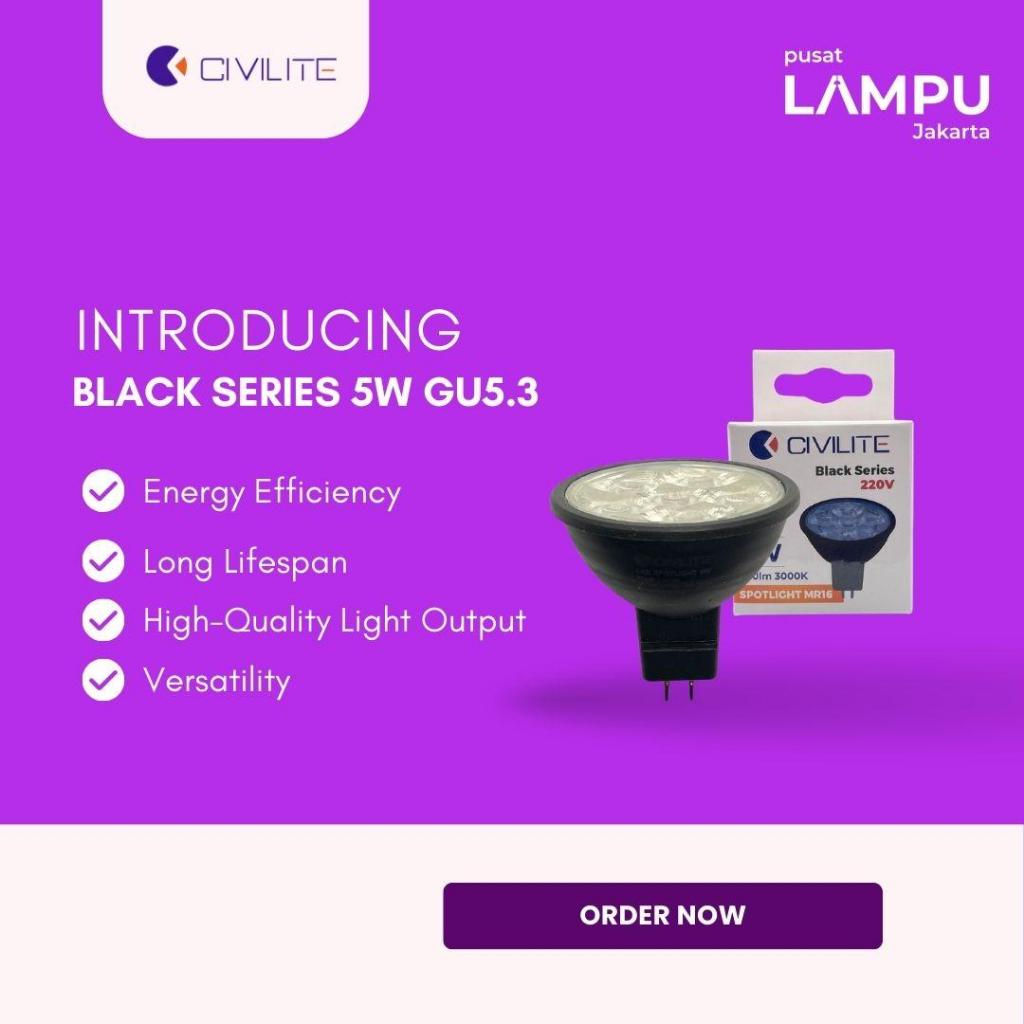 CIVILITE Mr16 Black Series SMD 5MATA 5WATT 220Volt