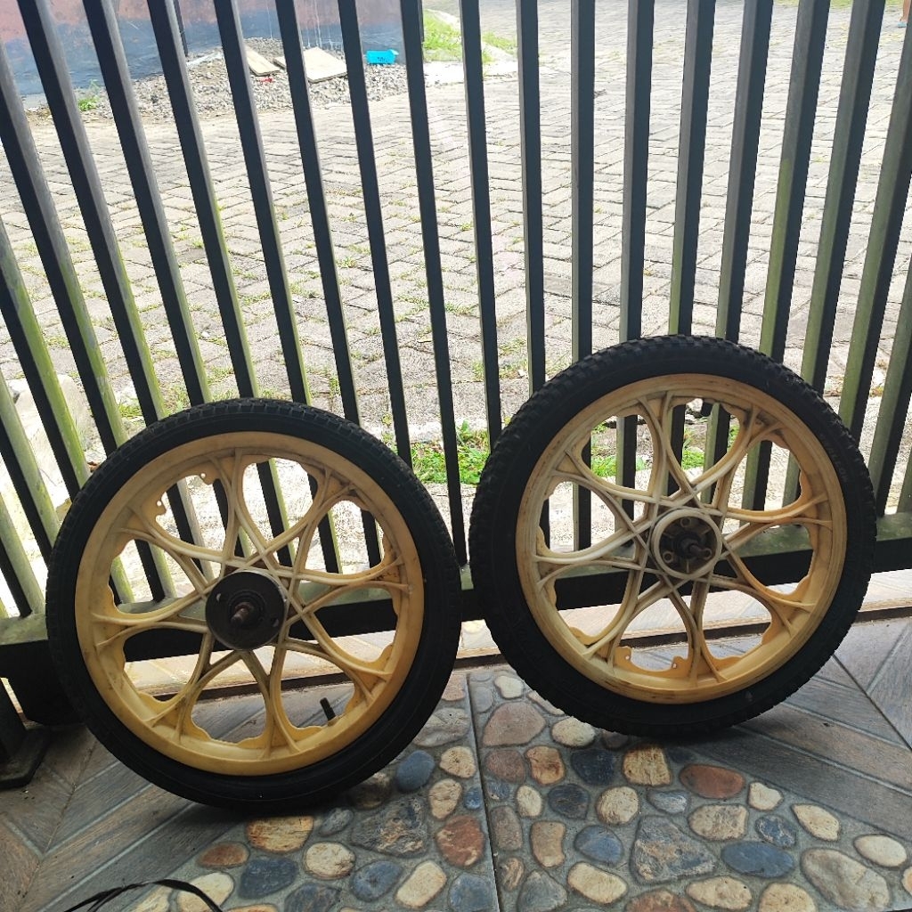 velg rims 16 OS BMX djadul depan belakang set siap pakai