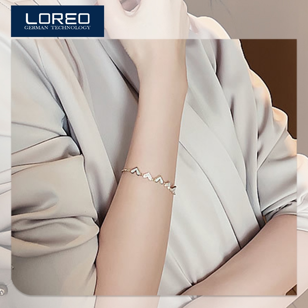 Loreo Gelang Serut Mutiara Adjustable Gelang Bracelet Aksesoris  Wanita Fashion