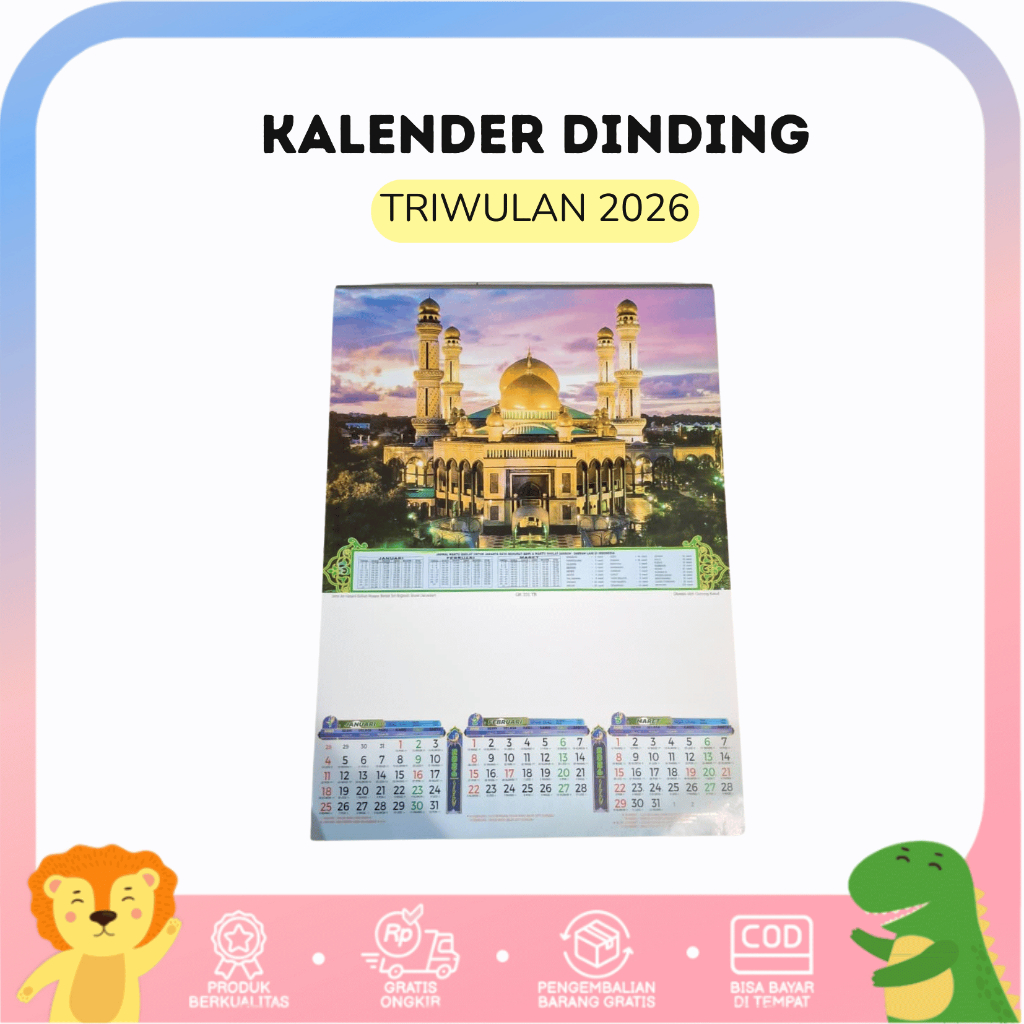 Kalender Dinding Triwulan Tahun 2026