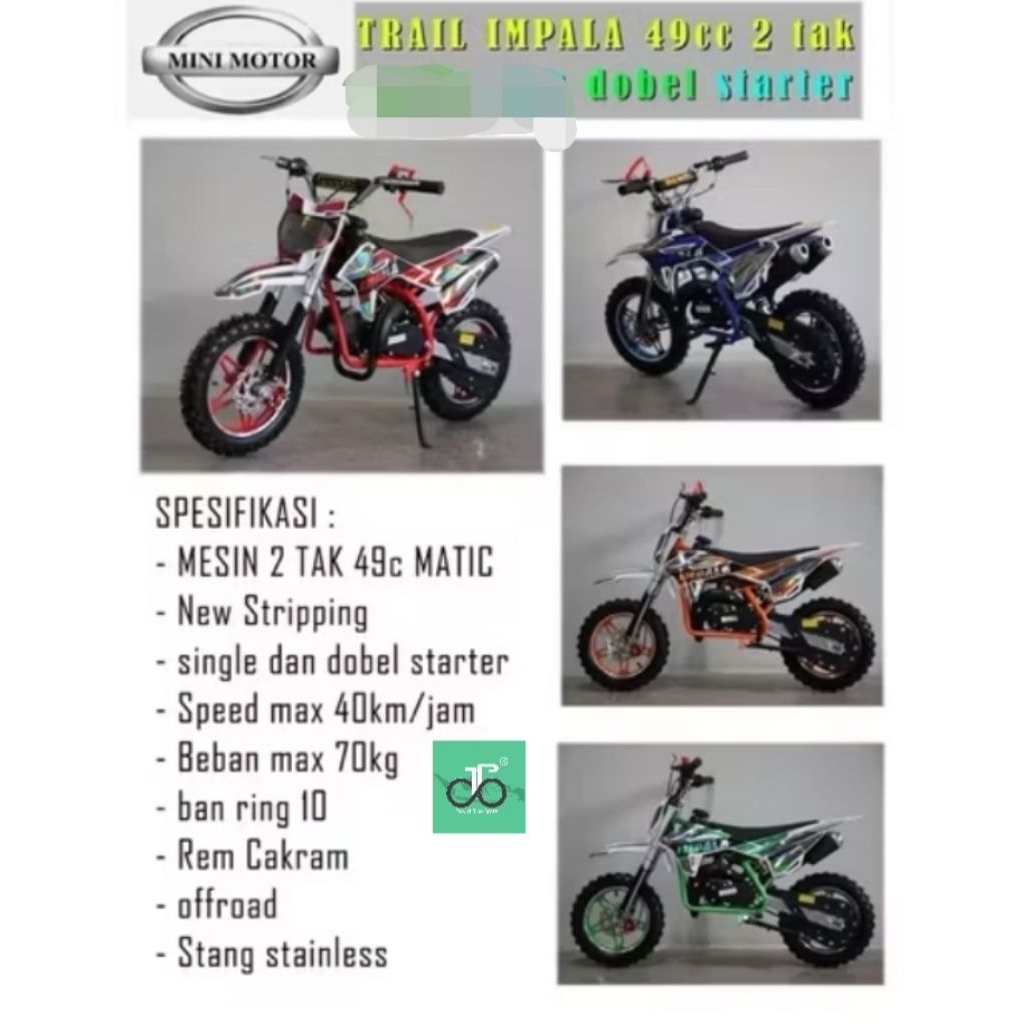 Mini Motor Trail New Impala / Simba / Black Panther 2tak 50cc Matic DS DK (Double Starter)