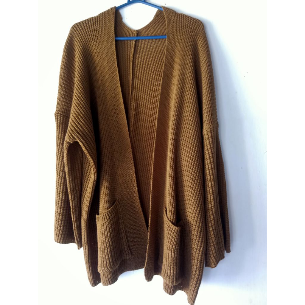 PL CARDIGAN RAJUT PREMIUM WANITA JUMBO XXL (BRONZE)