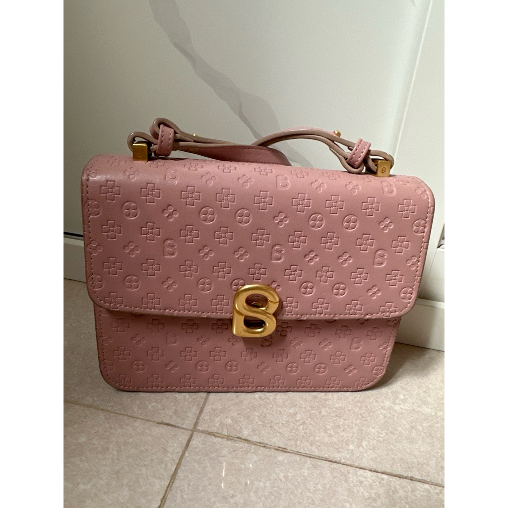 buttonscarves bag audrey mono pink medium