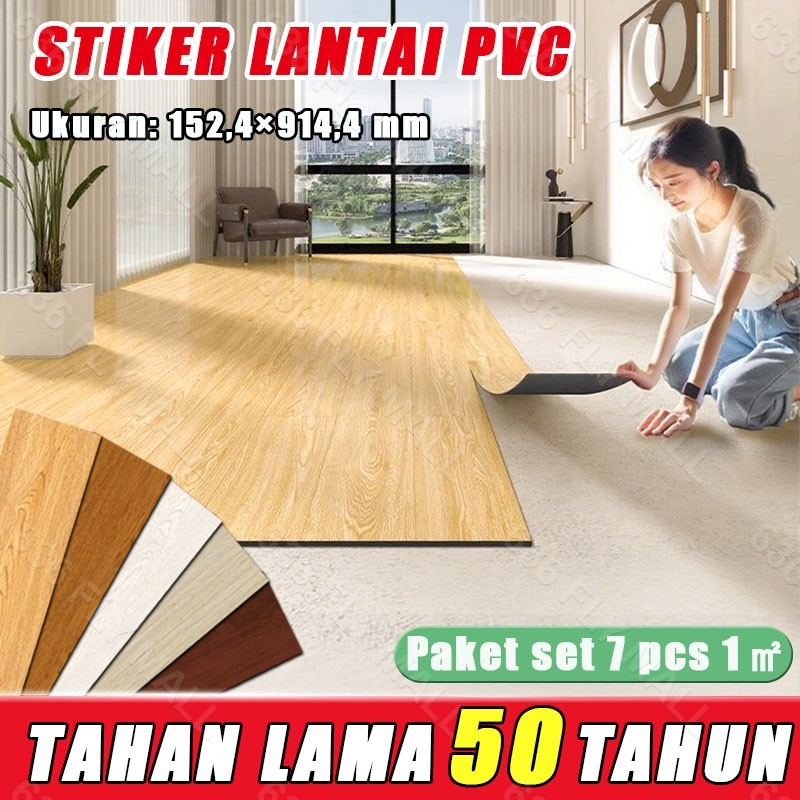 Lantai vynil kayu Vinyl lantai stiker Upgrade baru Lantai kayu parquet Dengan Lem Sticker Glosy Viny