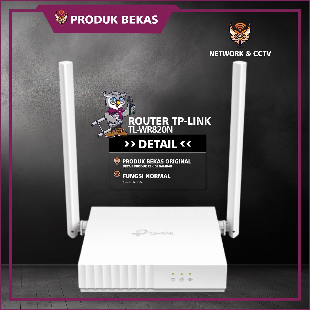 ROUTER BEKAS.SECOND TP-LINK TL-WR820N Wi-Fi