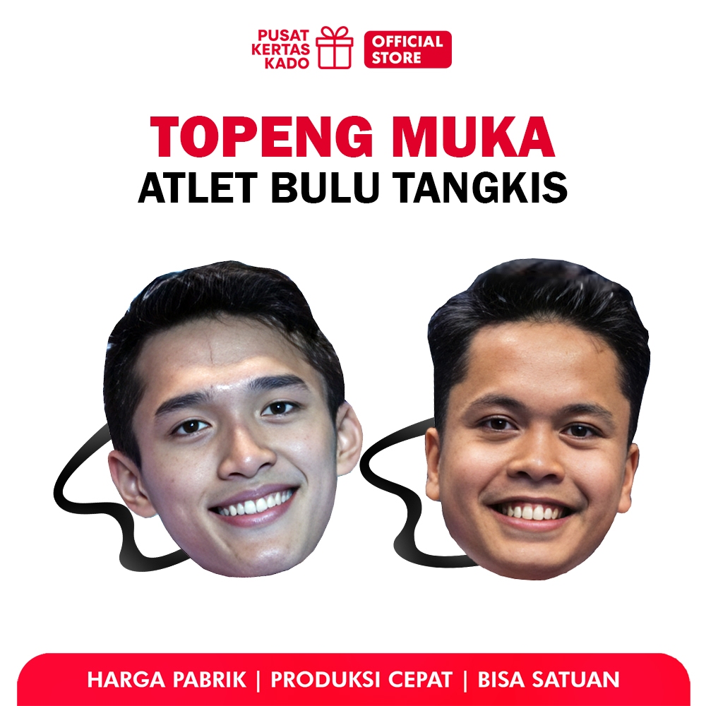 Topeng Muka Custom Wajah Atlet Bulu Tangkis