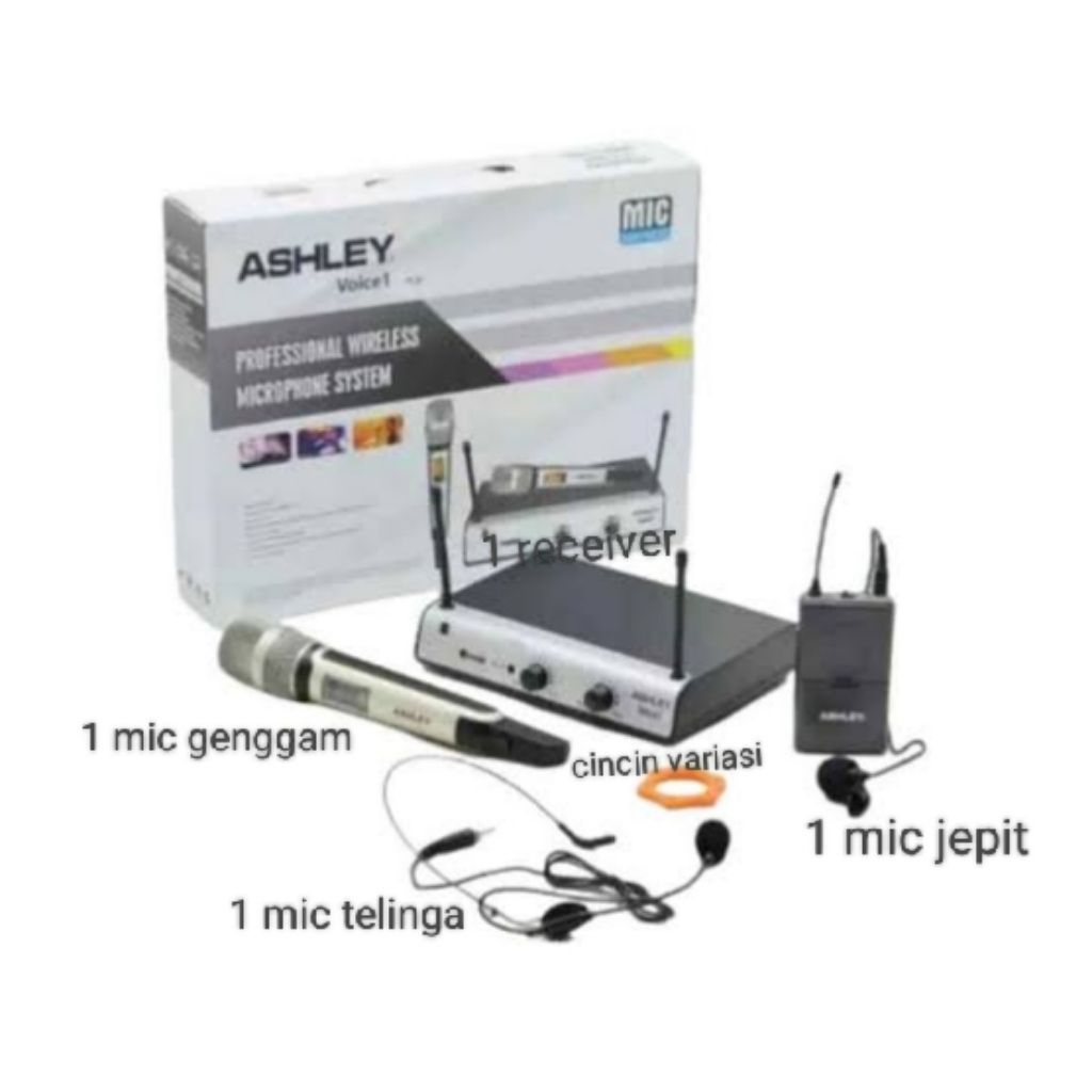 mic bluetooth Ashley voice 1 dapat mic genggam mic klip on mic telinga headset