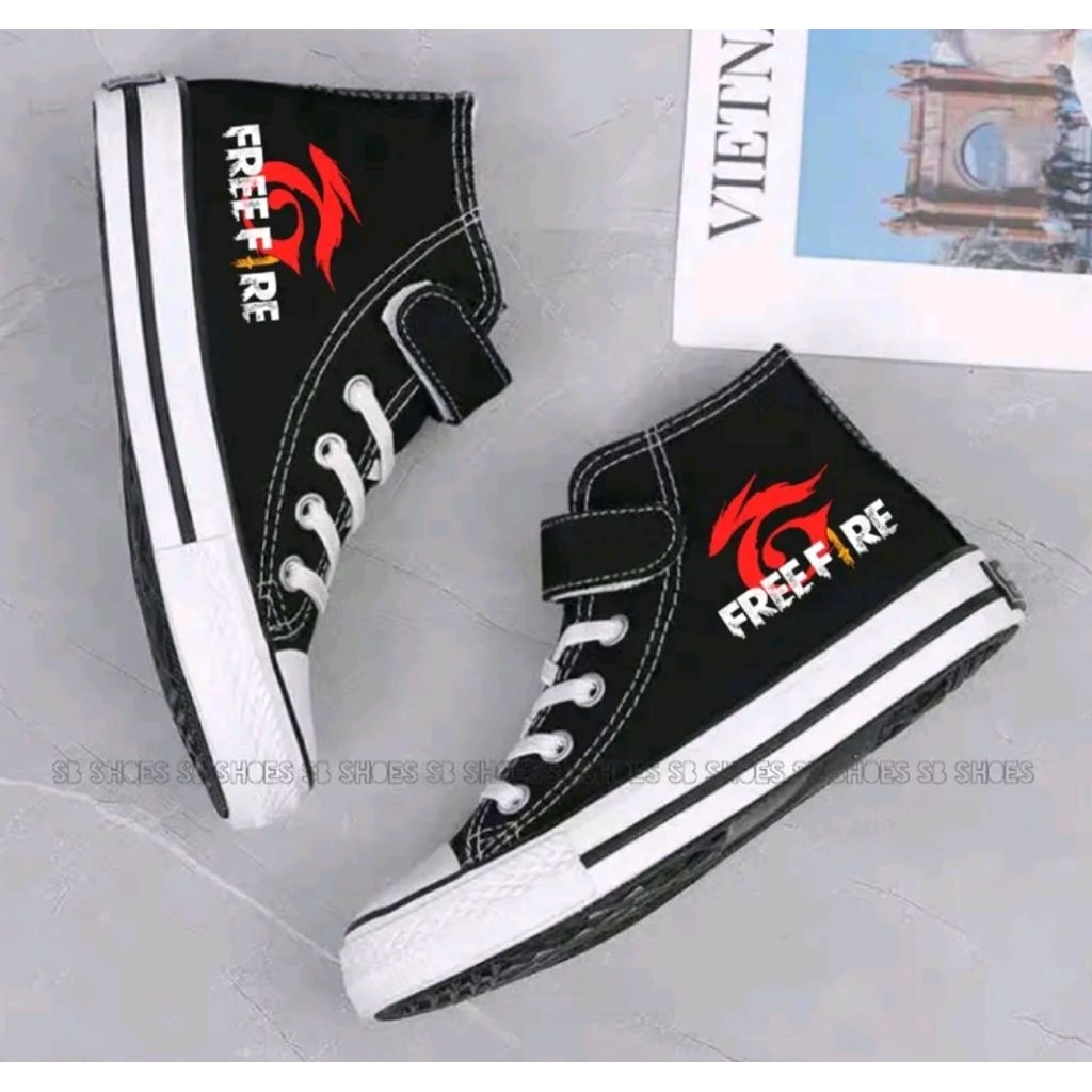 Sepatu boot  anak remaja sekolah laki laki pria sd smp karakter anime free fire terbaru terlaris bot