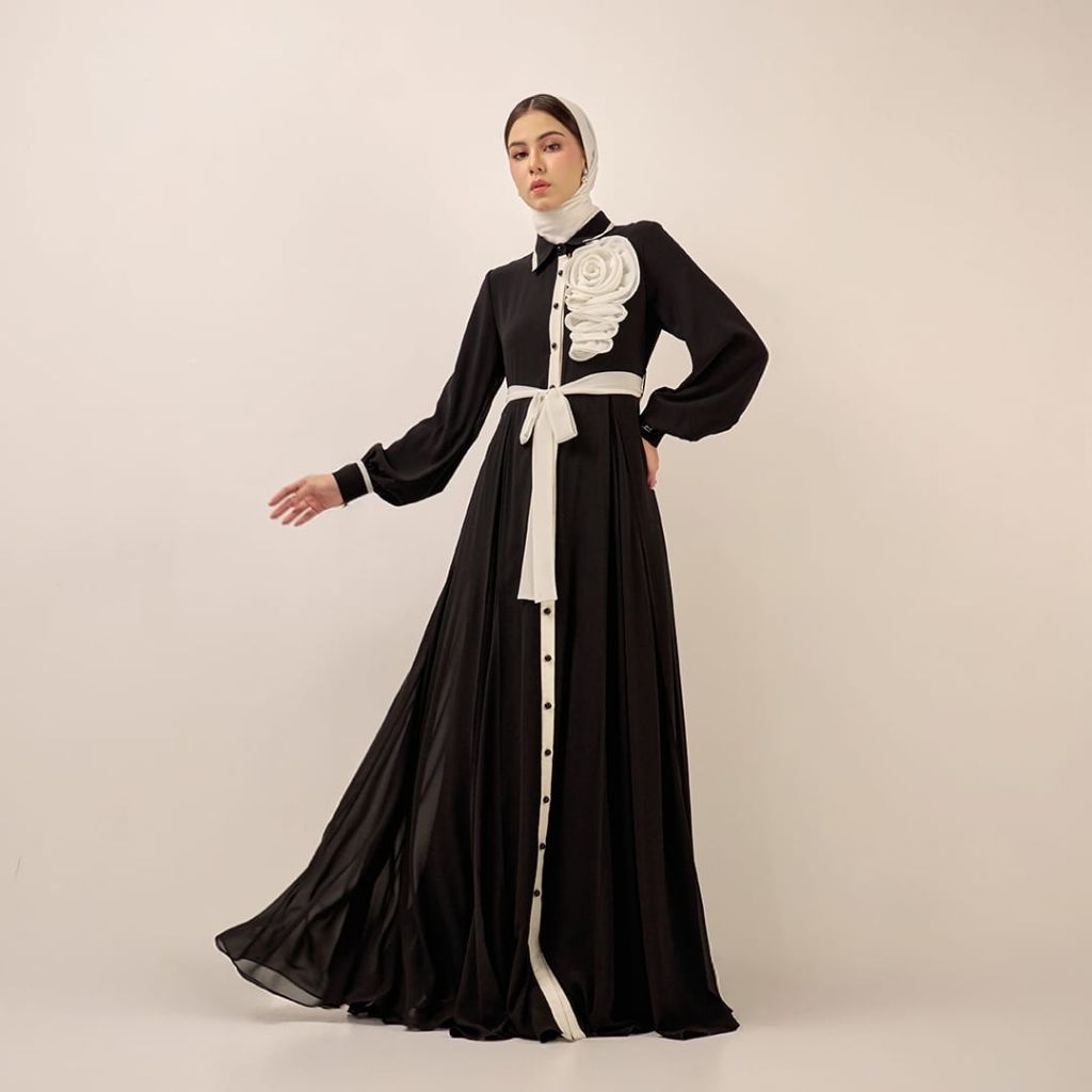 IVAN GUNAWAN PRIVE - GABRIELLA DRESS hitam polos by ivan gunawan