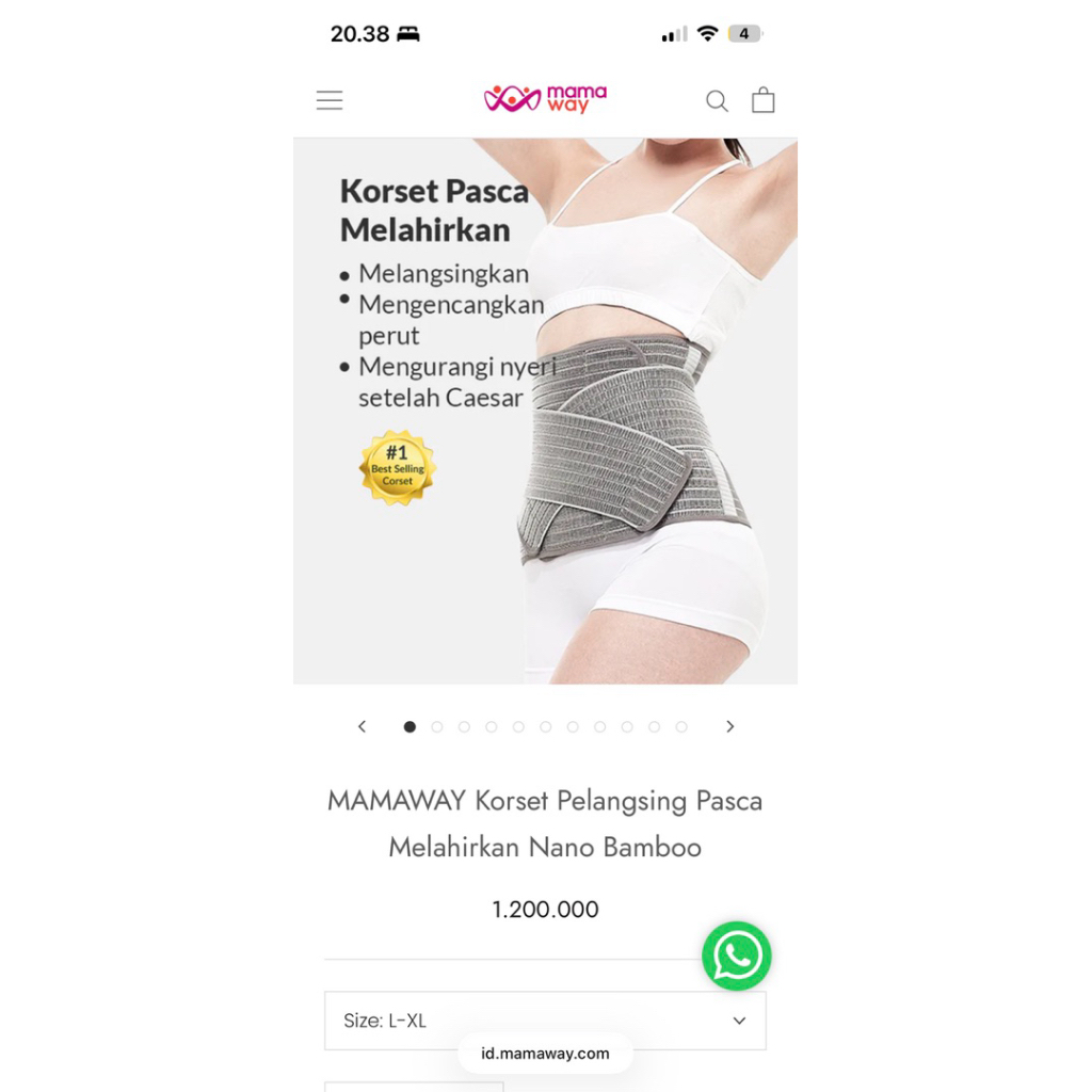 MAMAWAY Korset Pelangsing Pasca Melahirkan Nano Bamboo