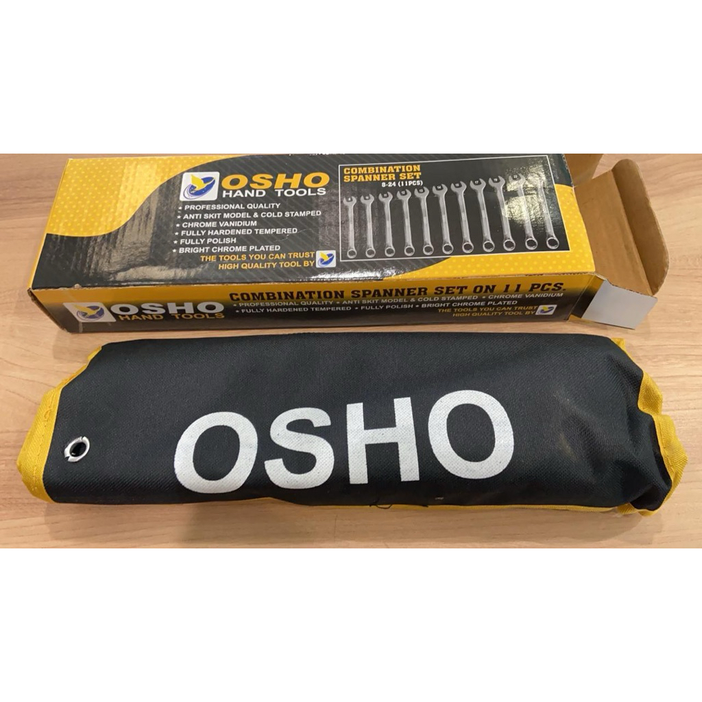 (1SET) TERMURAH KUNCI RING PAS SET OSHO 11PCS JAPAN (8mm-24mm) CHROME VANADIUM
