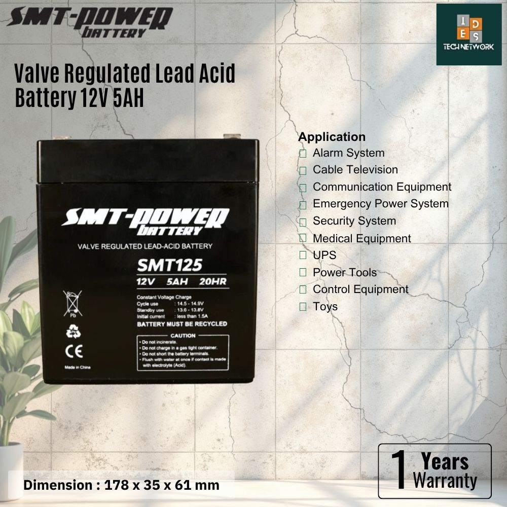 SMT Power Baterai VRLA SMT125 12V 5AH