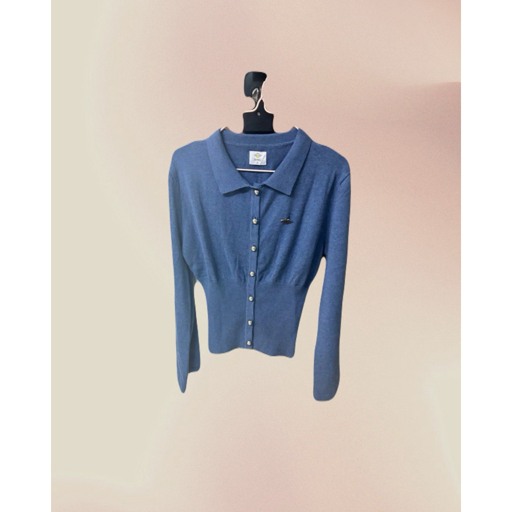 (PRELOVED) Shiku Flare Cardigan in Blue