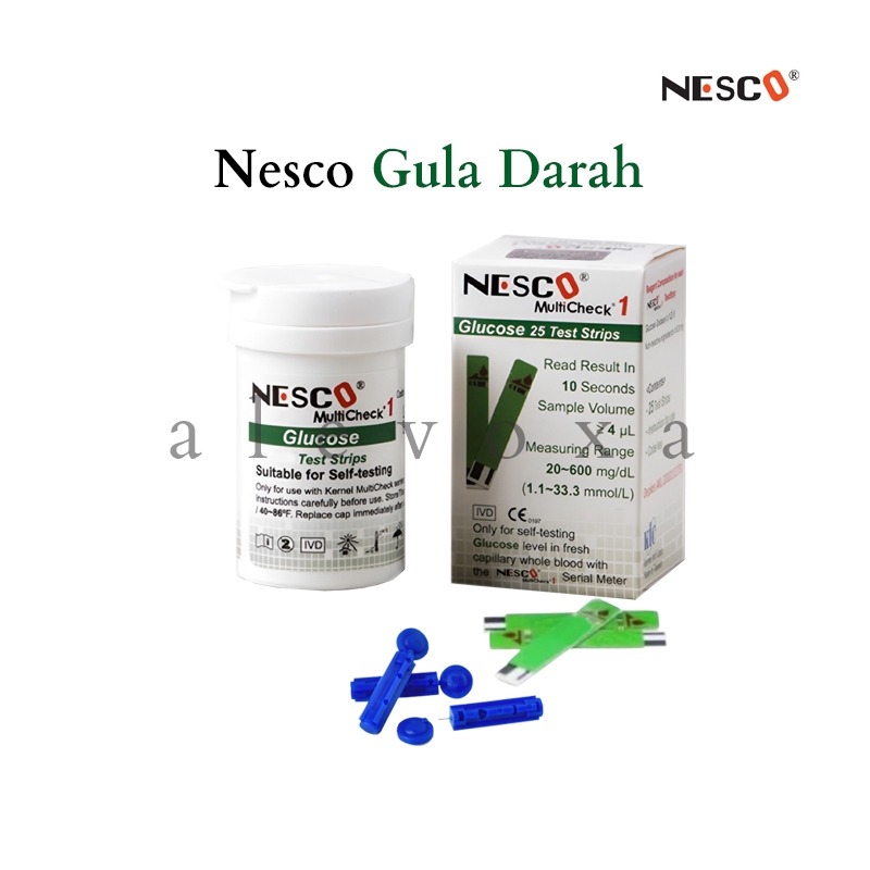 Nesco Multicheck 3in1 Strip Refill Tes Gula Darah Glucose Bonus Lancet