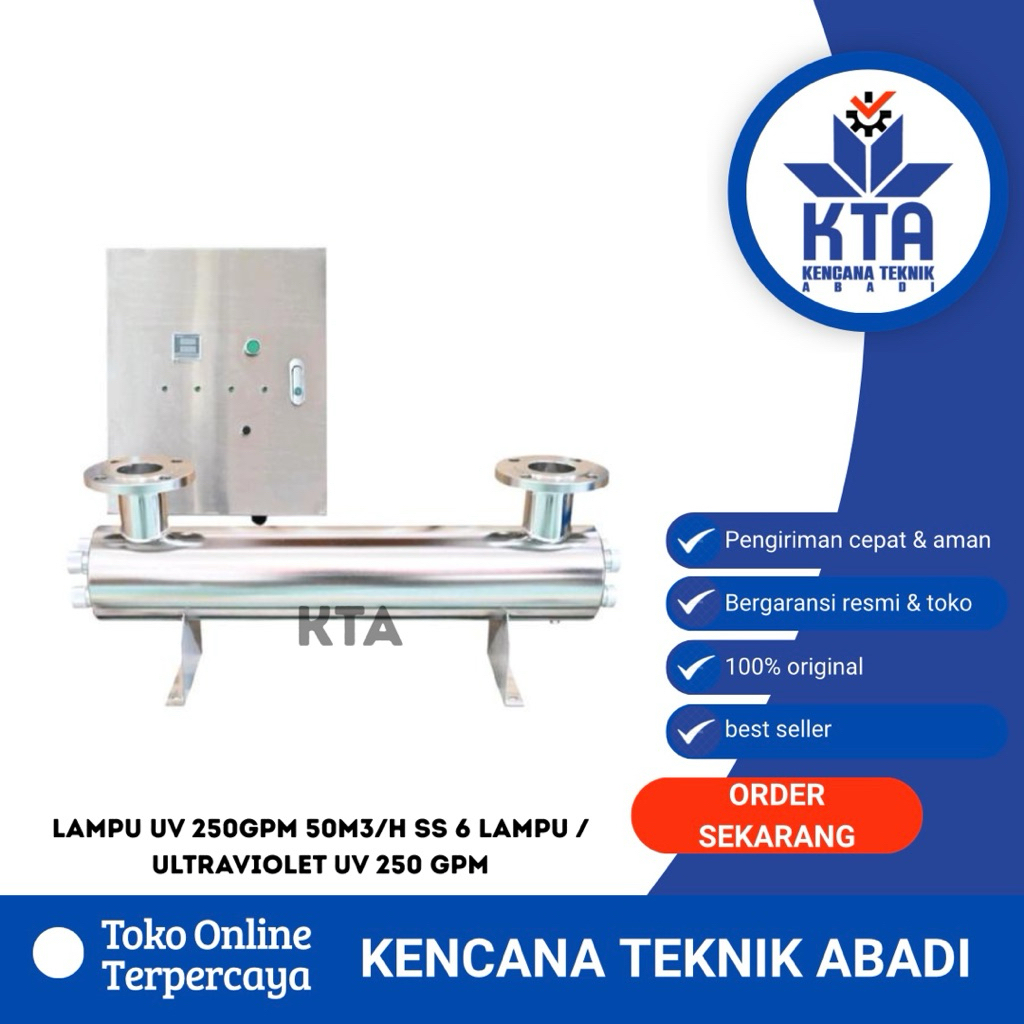 LAMPU UV 250GPM 50M3/H SS 6 lampu / ULTRAVIOLET UV 250 GPM Lampu UV