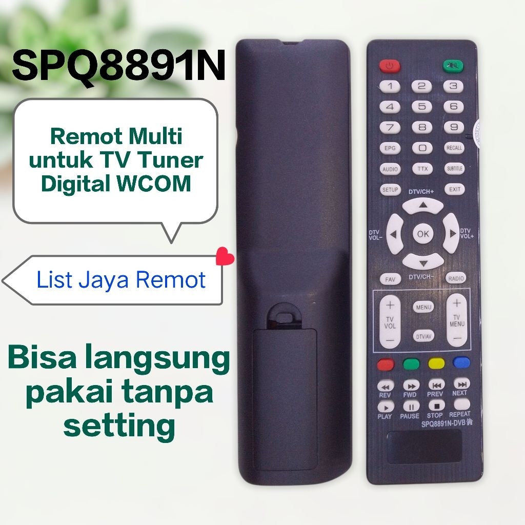 Remot remote Multi untuk Tv Tuner Digital WCOM 8891