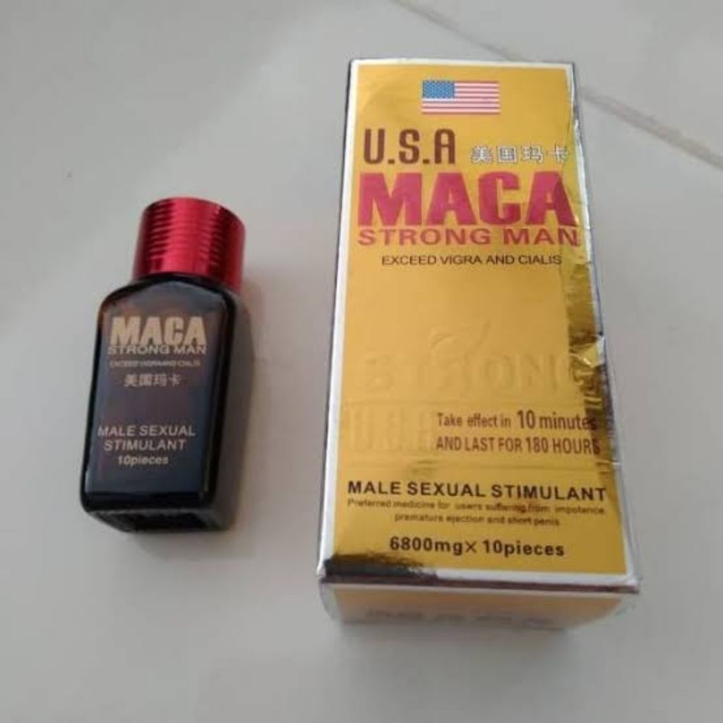 Obat Herbal Macca Strongman Asli USA Kualitas Terbaik Isi 10 Pieces