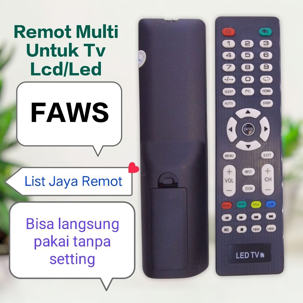 Remot Multi untuk Tv Lcd Led FAWS