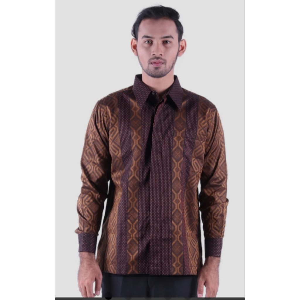 Baju Batik BHS Excellent Warna Hitam Olive
