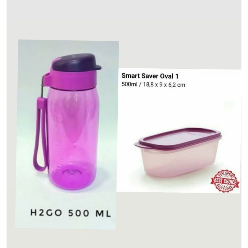 H2go 500ml free modular mate oval paket wadah makan Ori TUPPERWARE Harga promo termurah