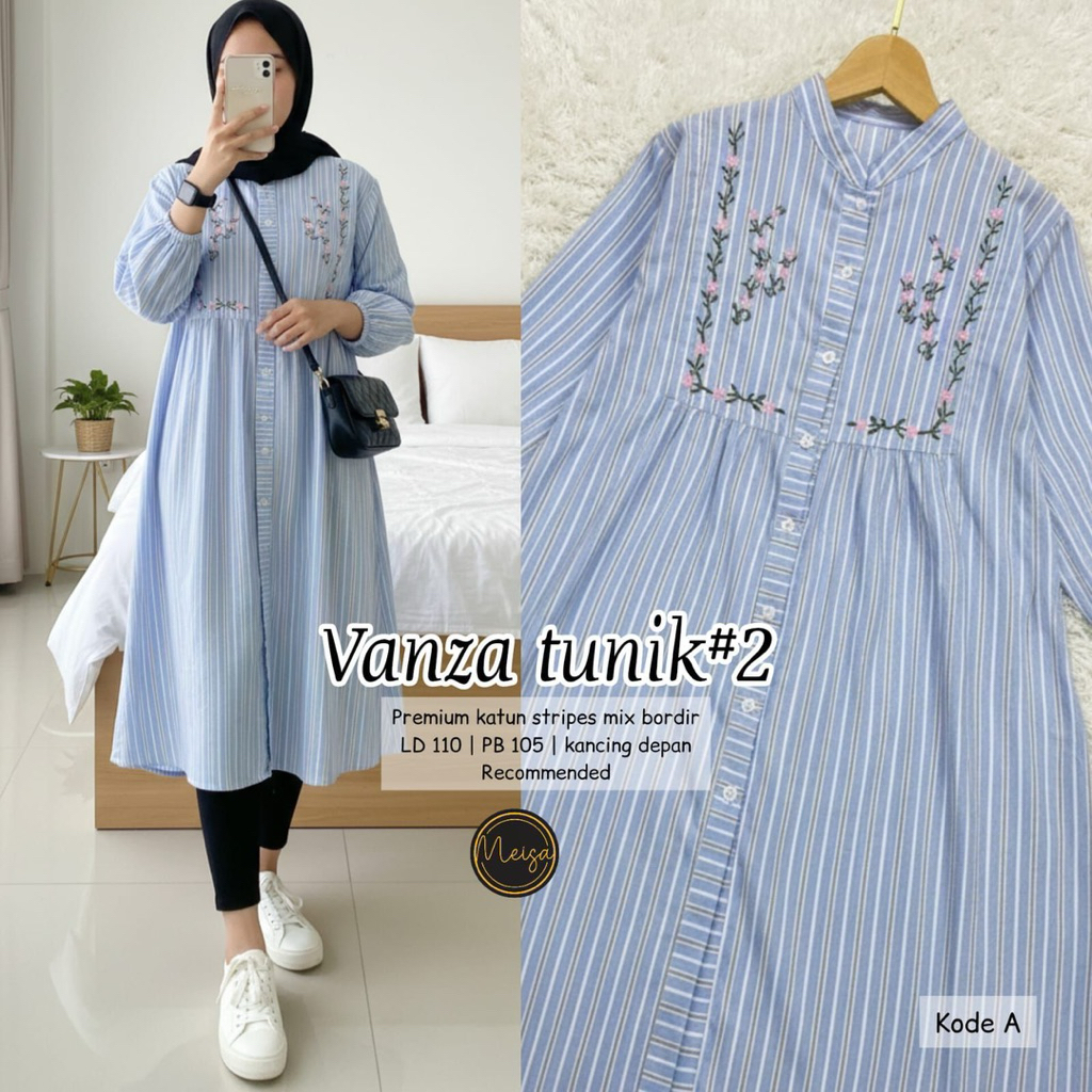Vanza Tunik#2 Katun bordir Ori by Meisa