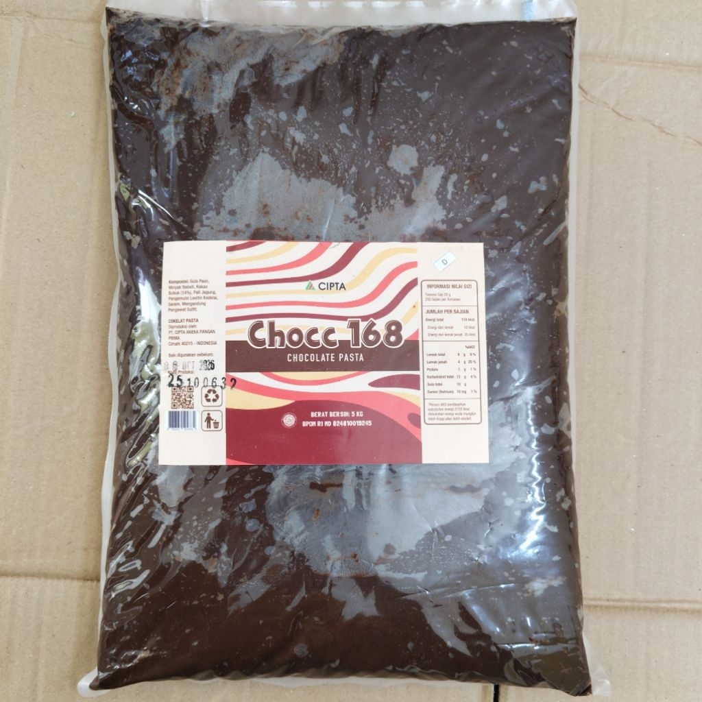 Cokelat Pasta Chocc 168 Berat 5 kg / Coklat Filling / Selai Coklat