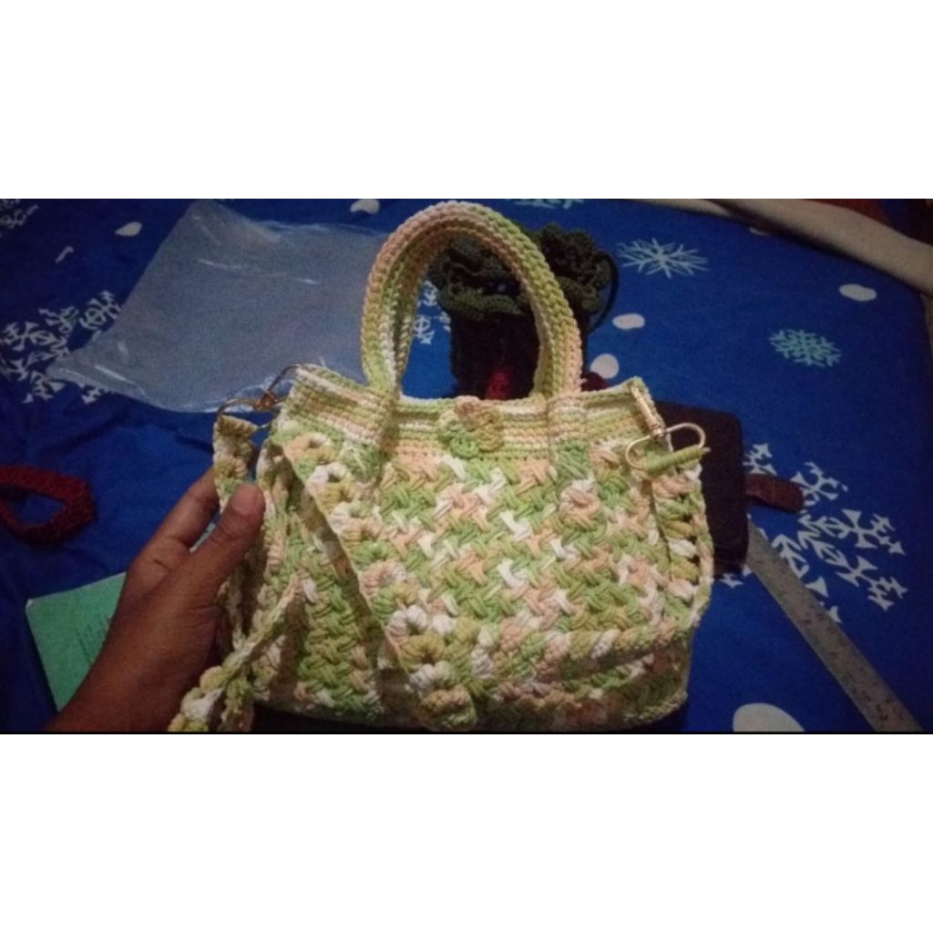 tas rajut benang sembur