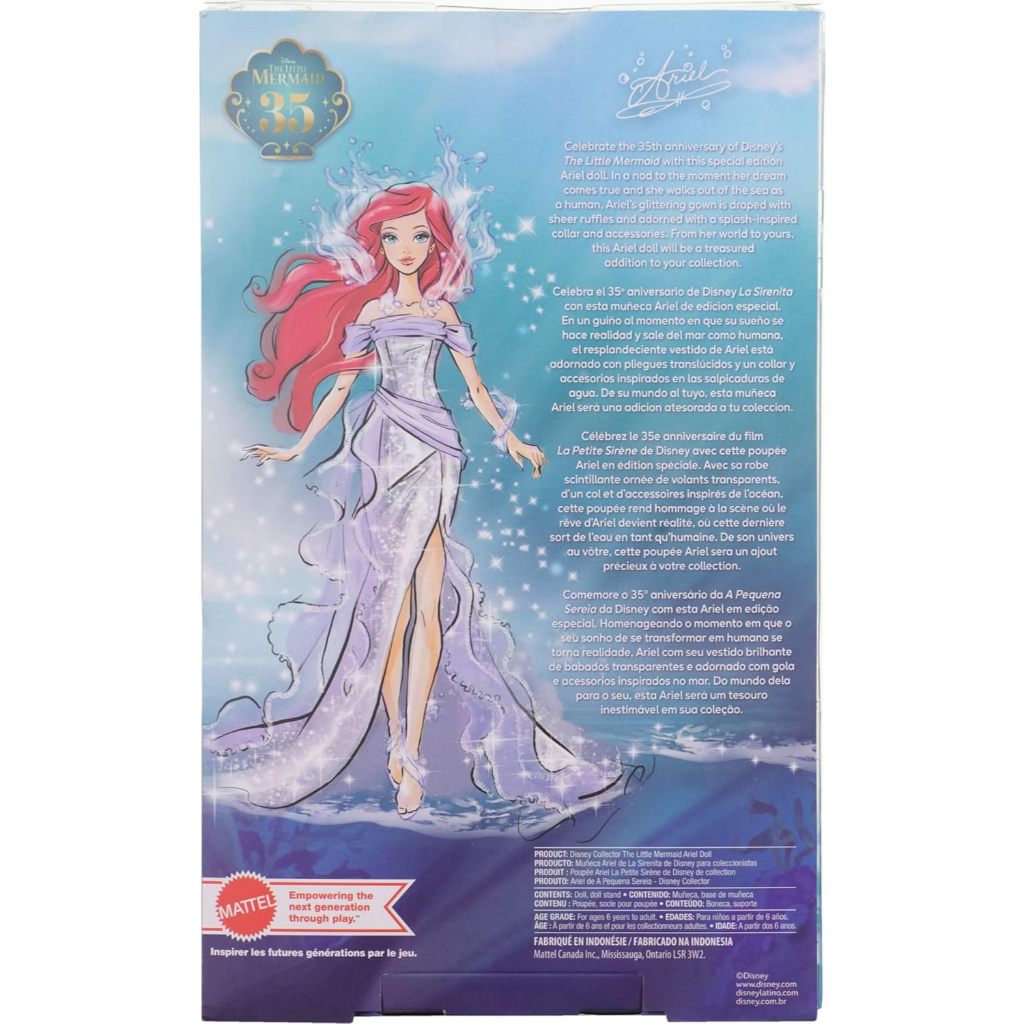 Ariel The Little Mermaid Doll with Display Stand, Inspired by Disney Movie