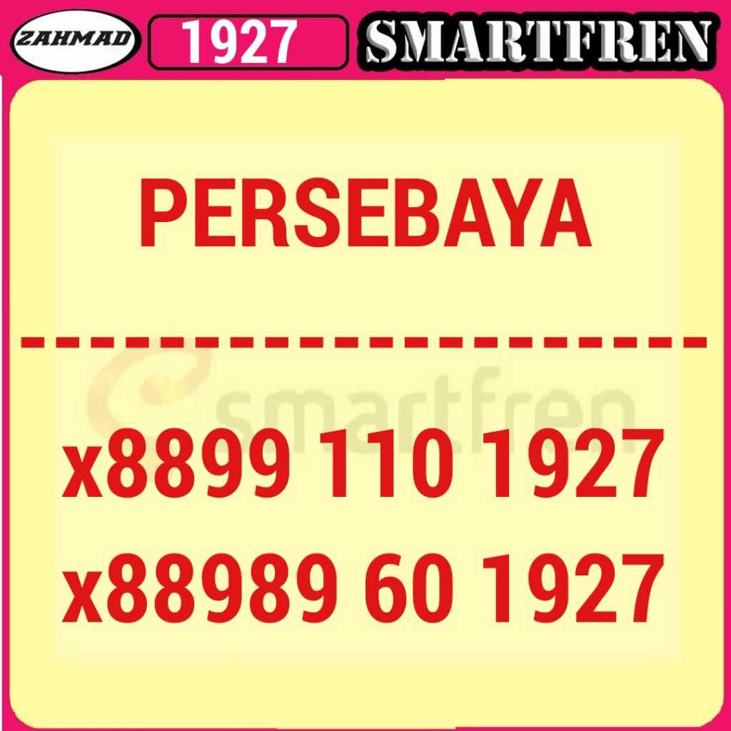NOCAN 1927 Kartu perdana nomor cantik seri tahun Bonek Persebaya