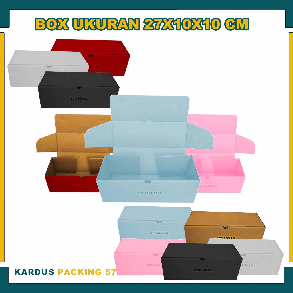 Box 27x10x10 cm / Lipat Depan/ Kotak Box/Karton Polos/Box Tumbler