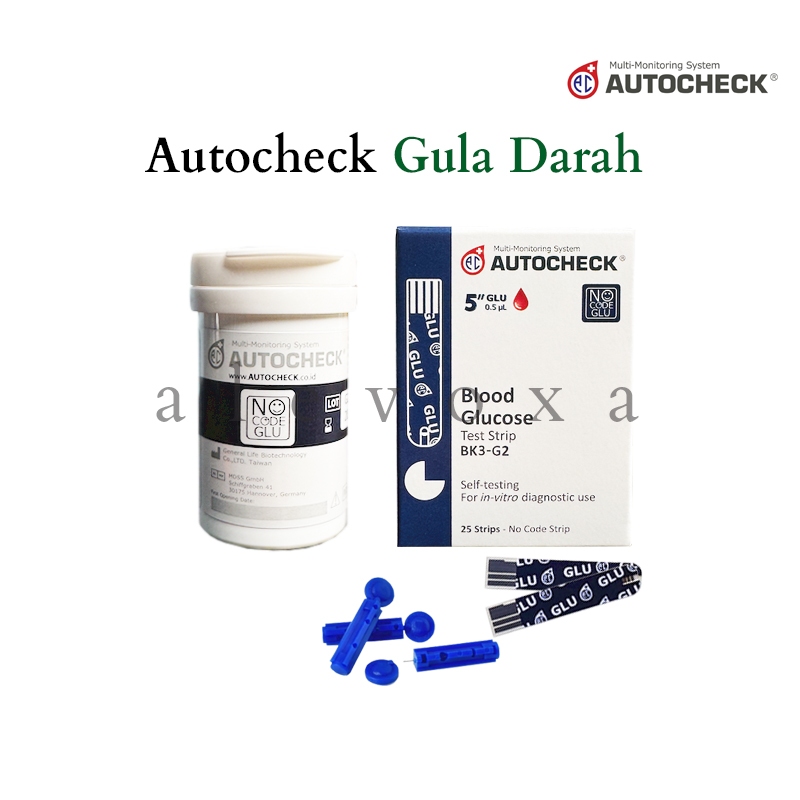 Autocheck 3 in 1 Strip Refill Gula Darah Tes Glucose Murah Bonus Lancet