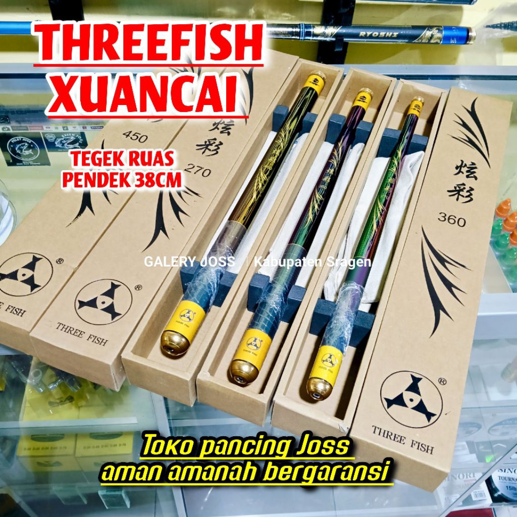 Tegek ruas pendek Threefish xuancai 270 360 450