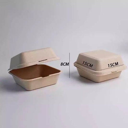 YTB 10pcs Burger Box Bento CREAM COKLAT Bento Box Kotak Box Kue Bento Cake