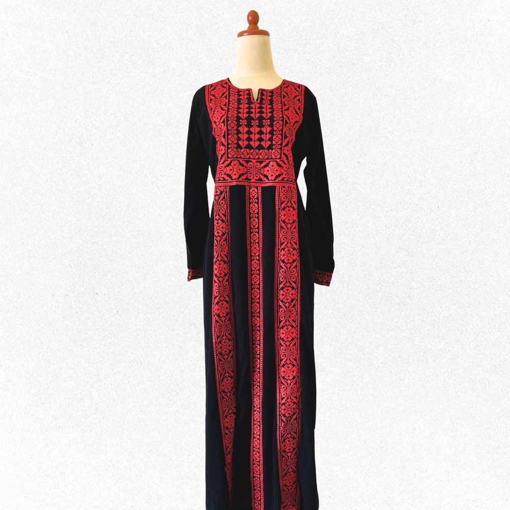 Palestinian Thobe Authentic Tatreez Embroidery Women Abaya Baju Sulaman Asli Palestina