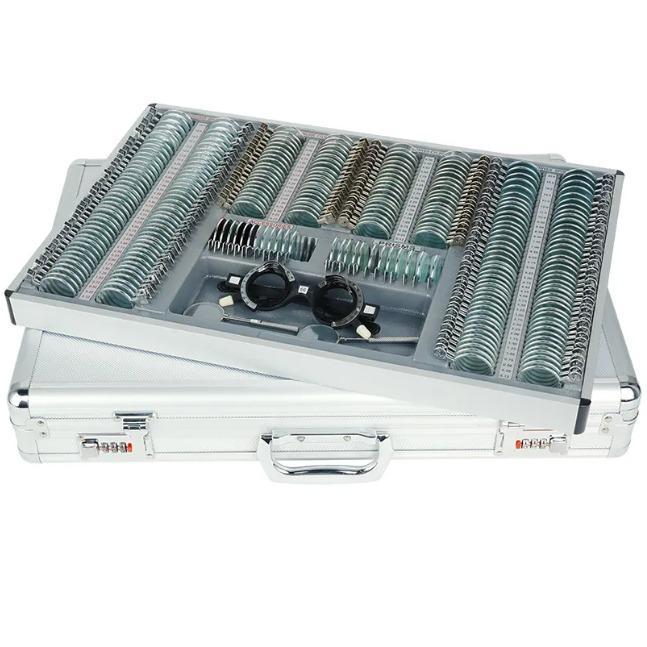 Set Lensa Tes Optik – Trial Lens 20 Dioptri & 6 Cyl Metal Ring