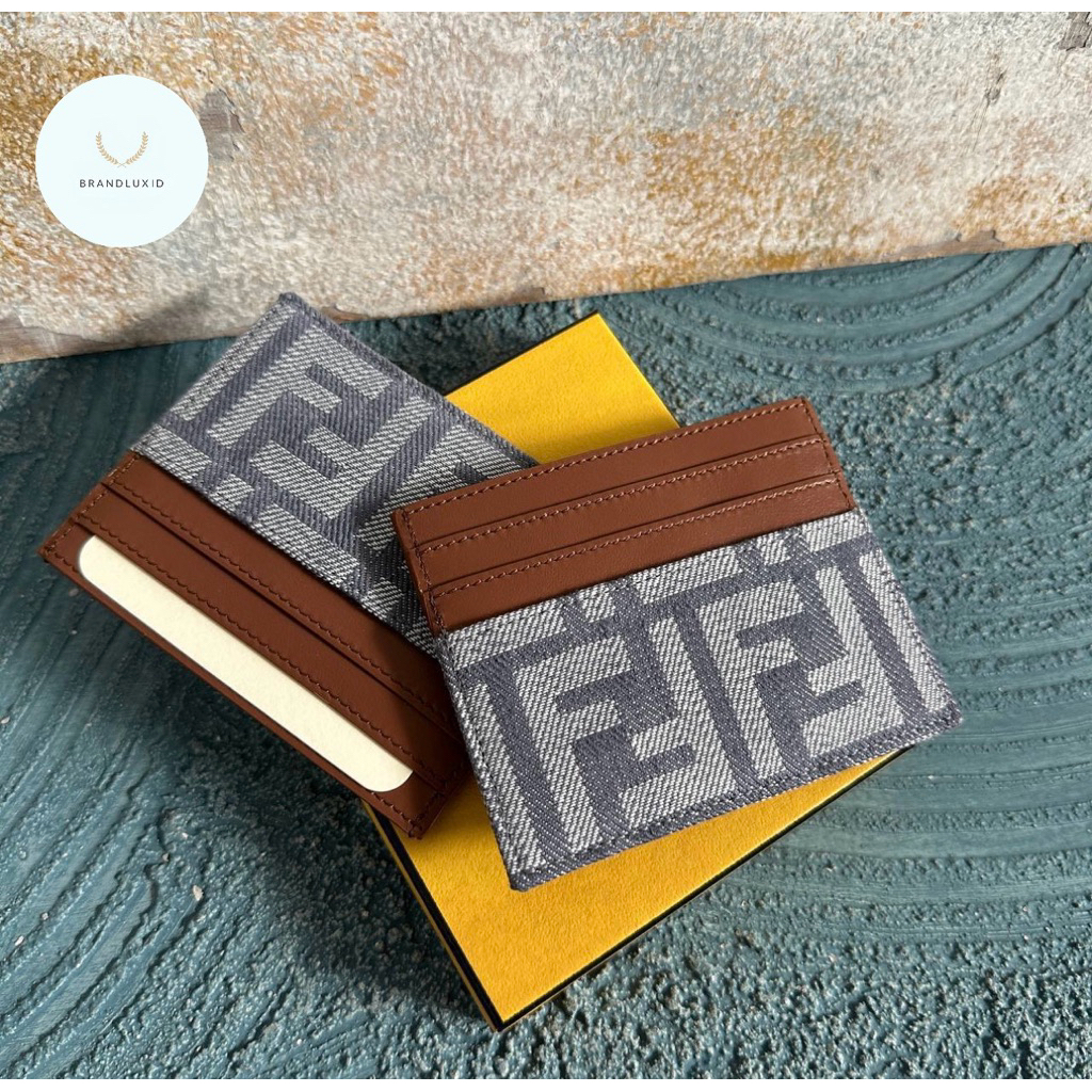 Fendi FF Baguette Denim Card Holder