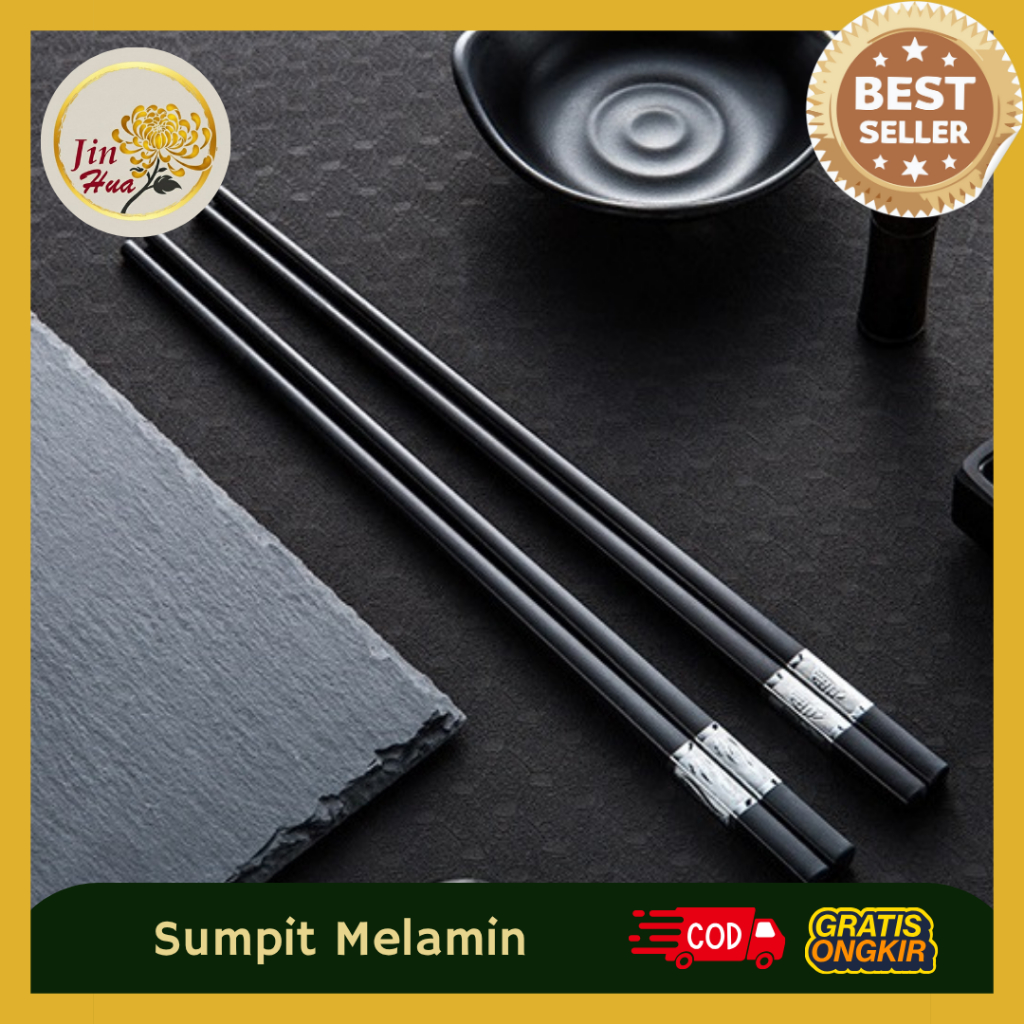 JH Sumpit Premium Melamin / Sumpit Melamin Tebal Tahan Panas / SUmpit Hitam Melamin Serbaguna