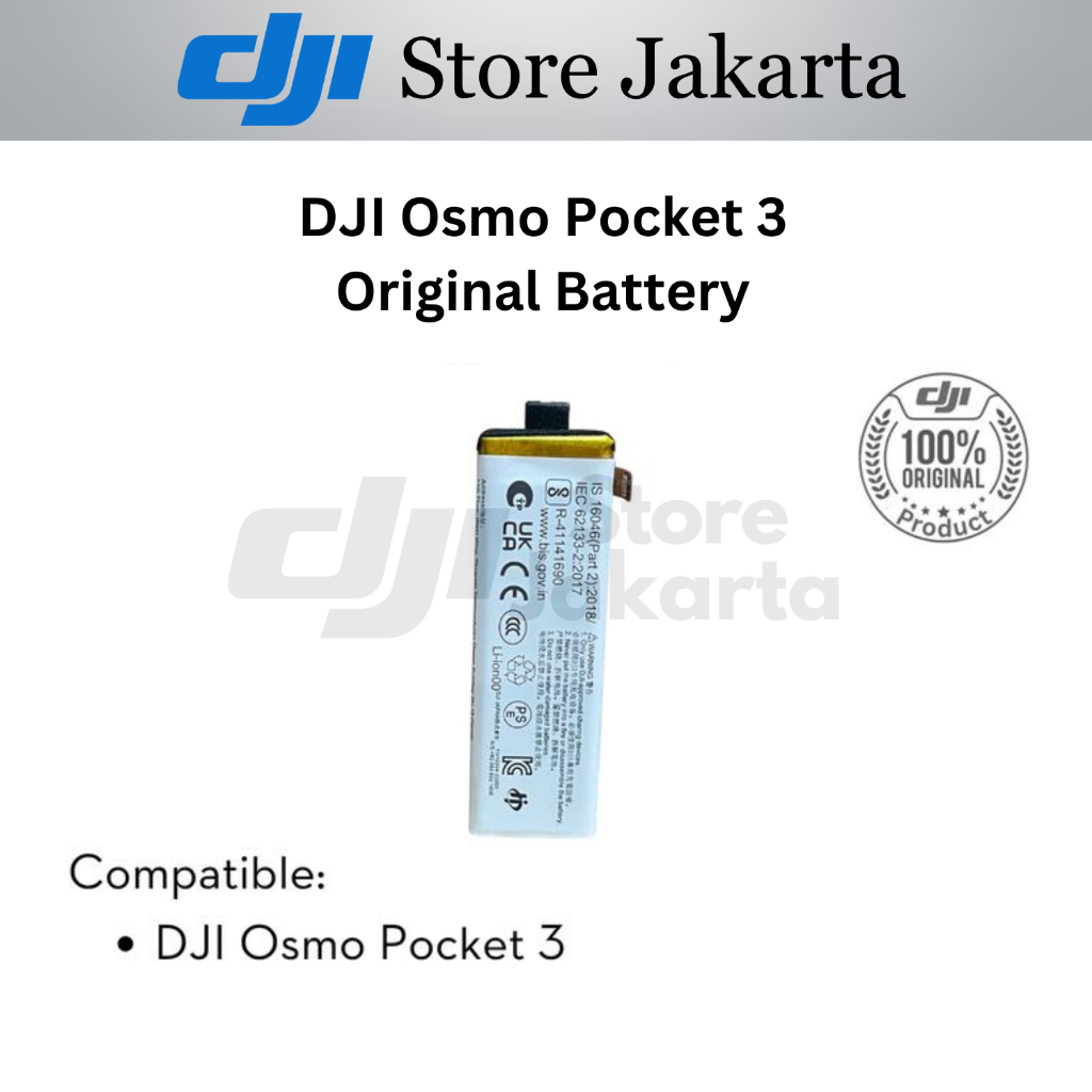 Battery Baterai DJI Osmo Pocket 3 Battery Module Replacement Spare Parts Modul Baterai Original DJI 