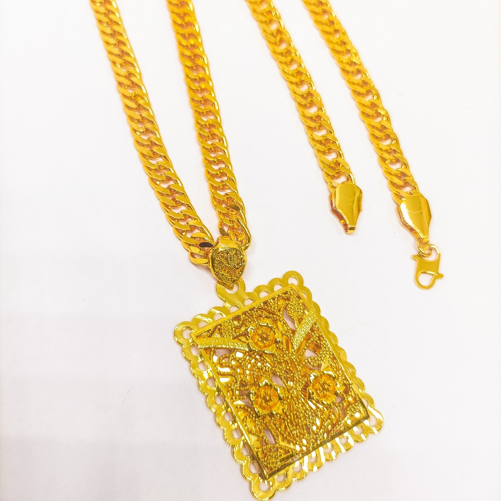 Set Kalung liontin Titanium berlapis emas 24K gold Asli Wanita Anti Karat Emas Perhiasan Aksesoris K