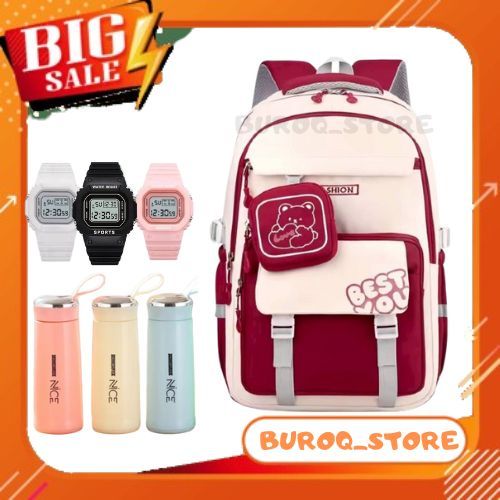 Tas Ransel Sekolah SD SMP Anak Perempuan Tas Perjalanan Tahan Air