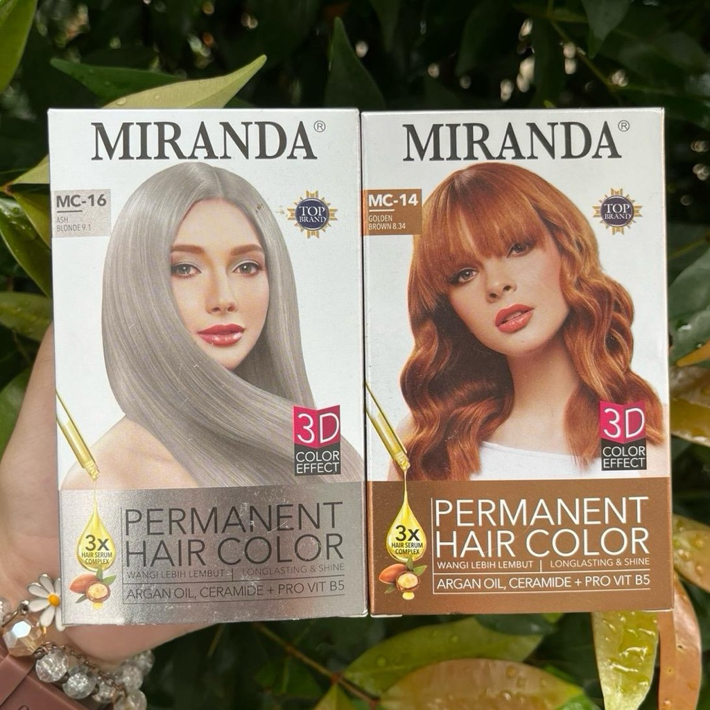 Paket Miranda Pewarna Rambut Ash Blonde MC-16 + Golden Brown MC-14